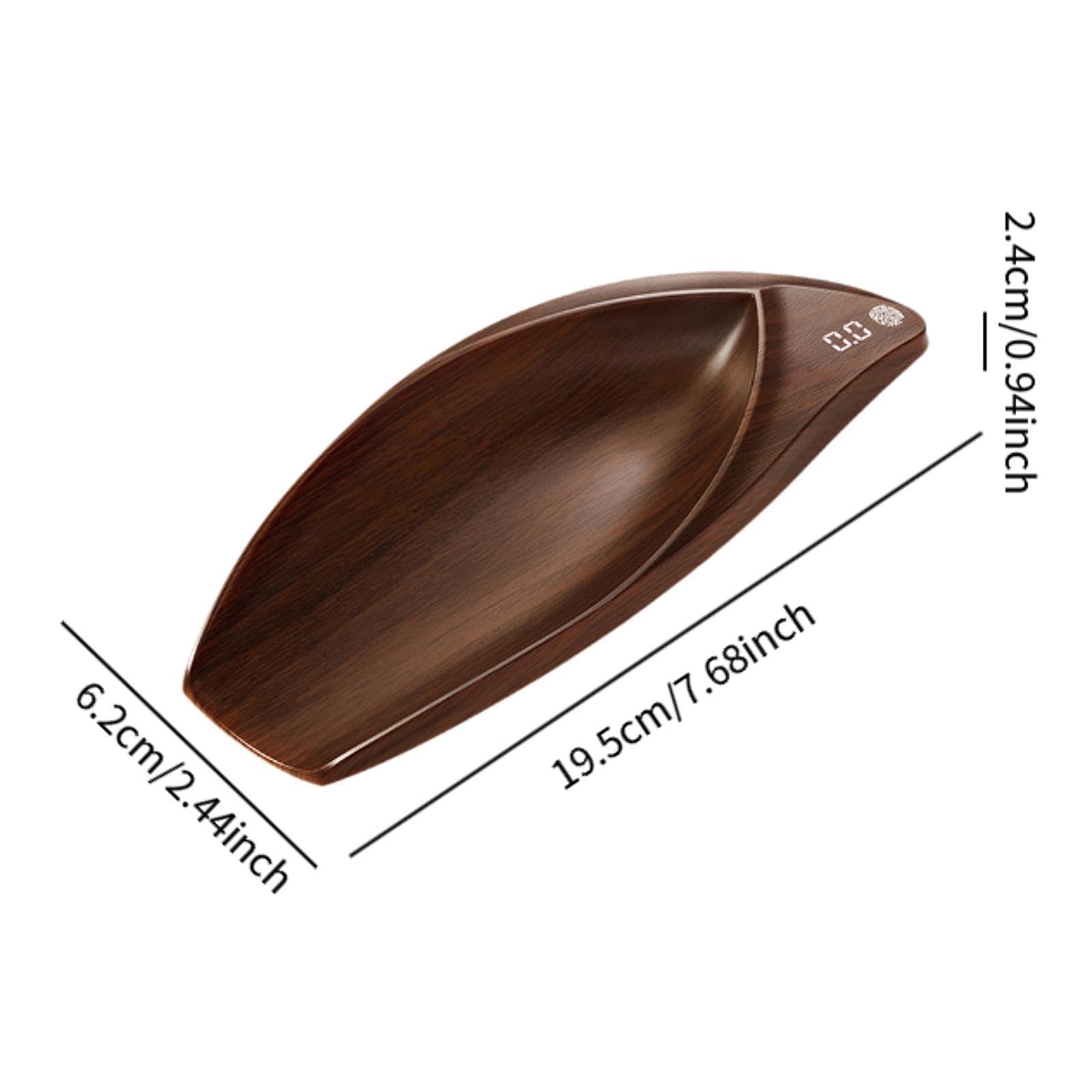 perfk Digitalwaage Miniwaage 200G/0,1G Geschenk Multiuse Küchenwaage Elektronische Kaffeewaage Holz Elektronische Teewaage Büro Zuhause, Braun