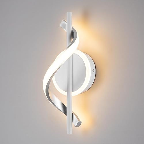EIDISUNY Apliques de pared, luces LED de pared de 9 W, lámpara de pared moderna en espiral, lámparas de noche decorativas, lámpara para escaleras,
