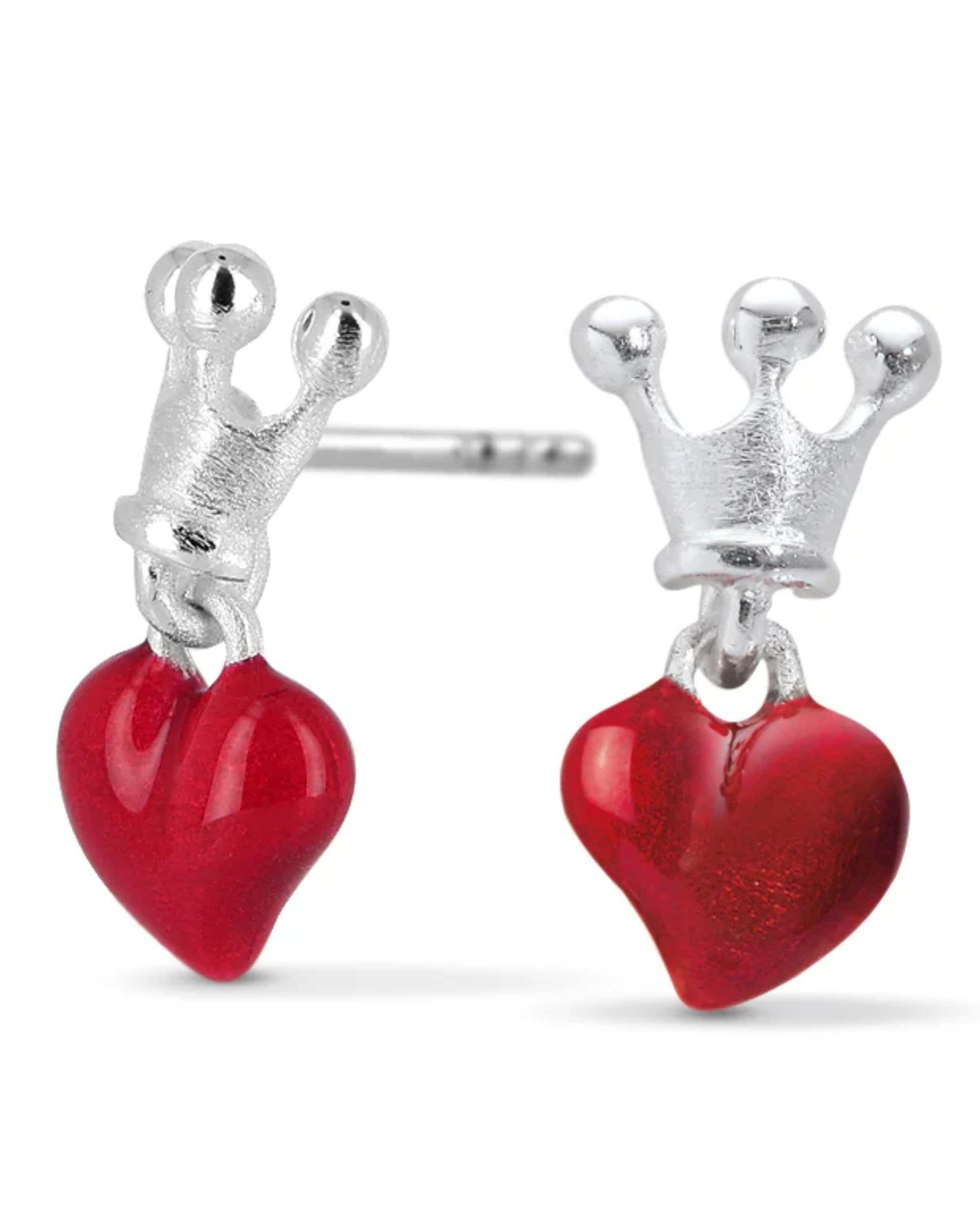 Heartbreaker "Crown of my Heart" Ohrringe Herz I Edler Schmuck aus 925 Sterling Silber I Nickelfreie Herz-Ohrstecker inkl. Verpackung I In Goldschmiedequalität gefertigt I LD LP 22 RM