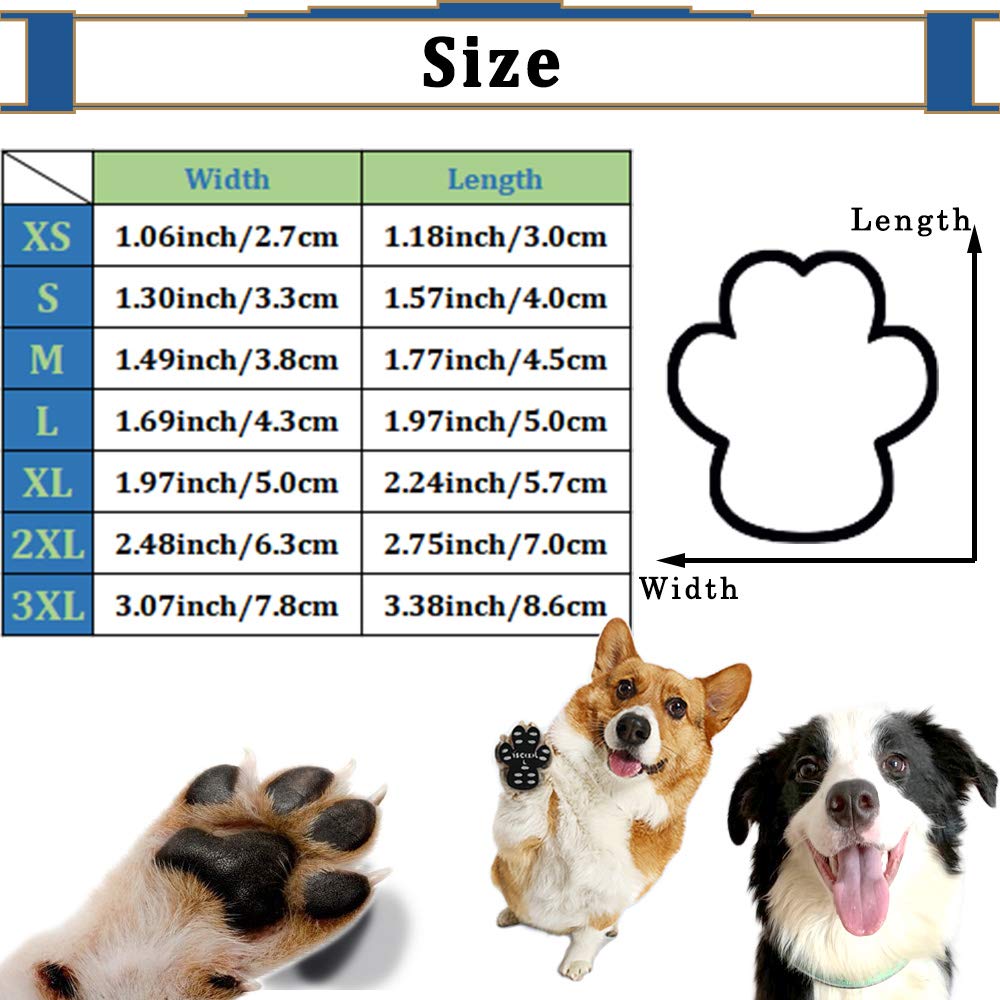 NA Lot de 8 patins adhésifs pour pattes de chien – Protection de pattes de chien pour animal de compagnie – Protection contre les blessures pour les activités de plein air