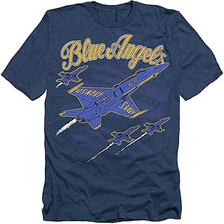 Popfunk Blue Angels Retro Jets Unisex Adult Heather T Shirt