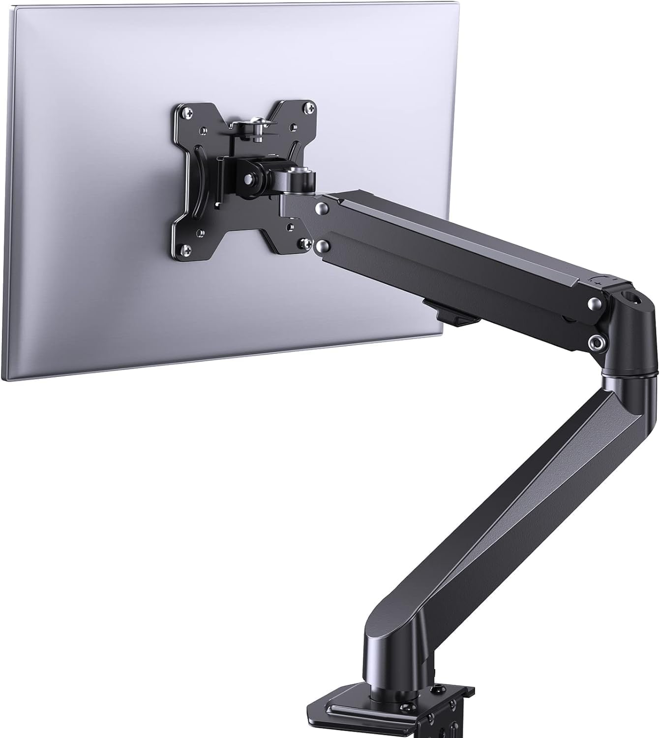 ErGear Single Monitor Mount, Articulating Gas Spring Monitor Arm Desk Mount Stand with Clamp and Grommet Base, Fits 13 to 30 Inch LCD Computer Monitors