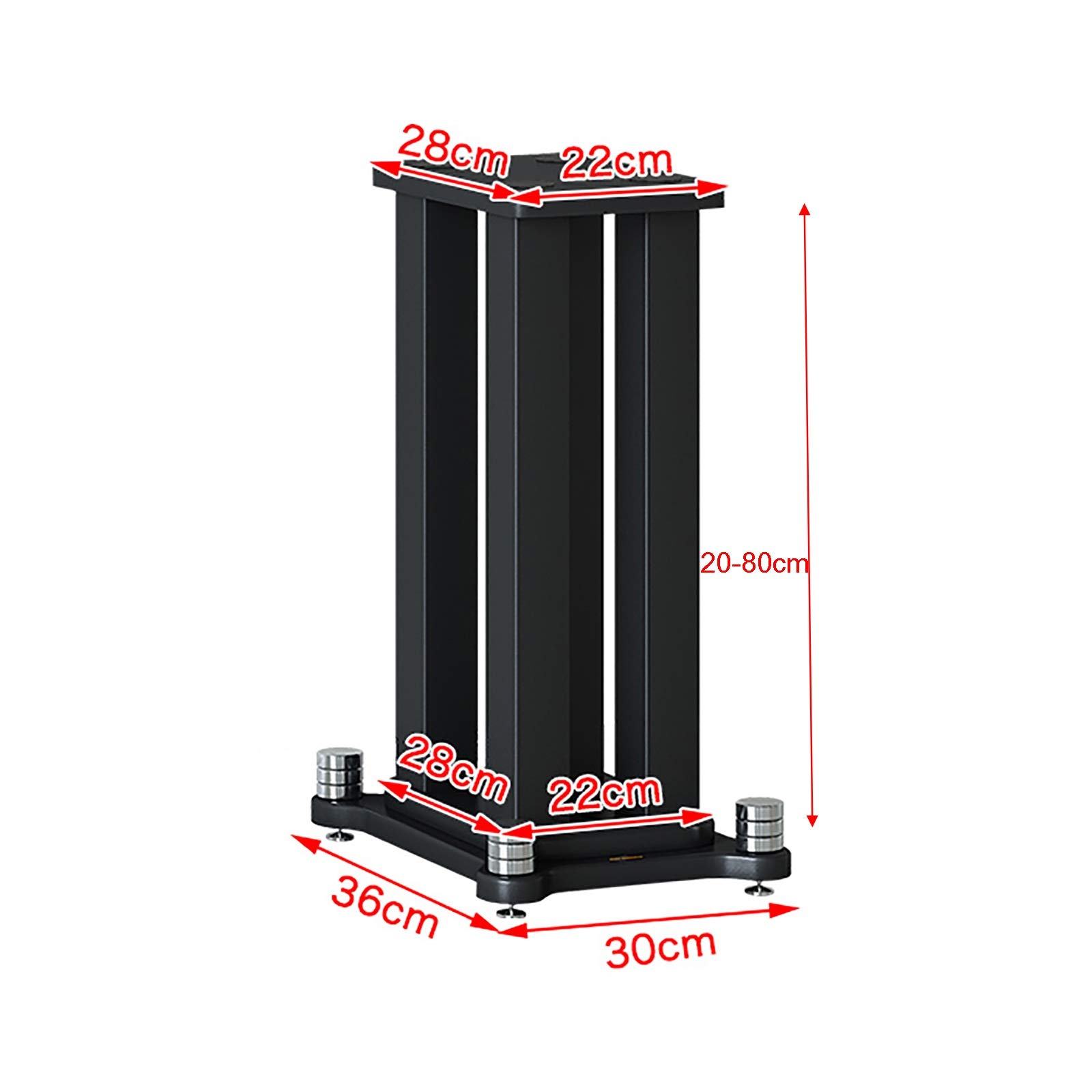 BTZHY Speaker Stands,A Pair of Bookshelf Double Wood Construction Pedestal Style, Suitable for Living Room/Office/Studio/Theater