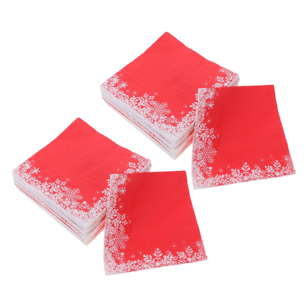PLAFOPE 120piezas Pañuelos Para Fiestas Navideñas De Papel Desechables Servilletas Rojas Decoración De Mesa Para Navideña Invitados
