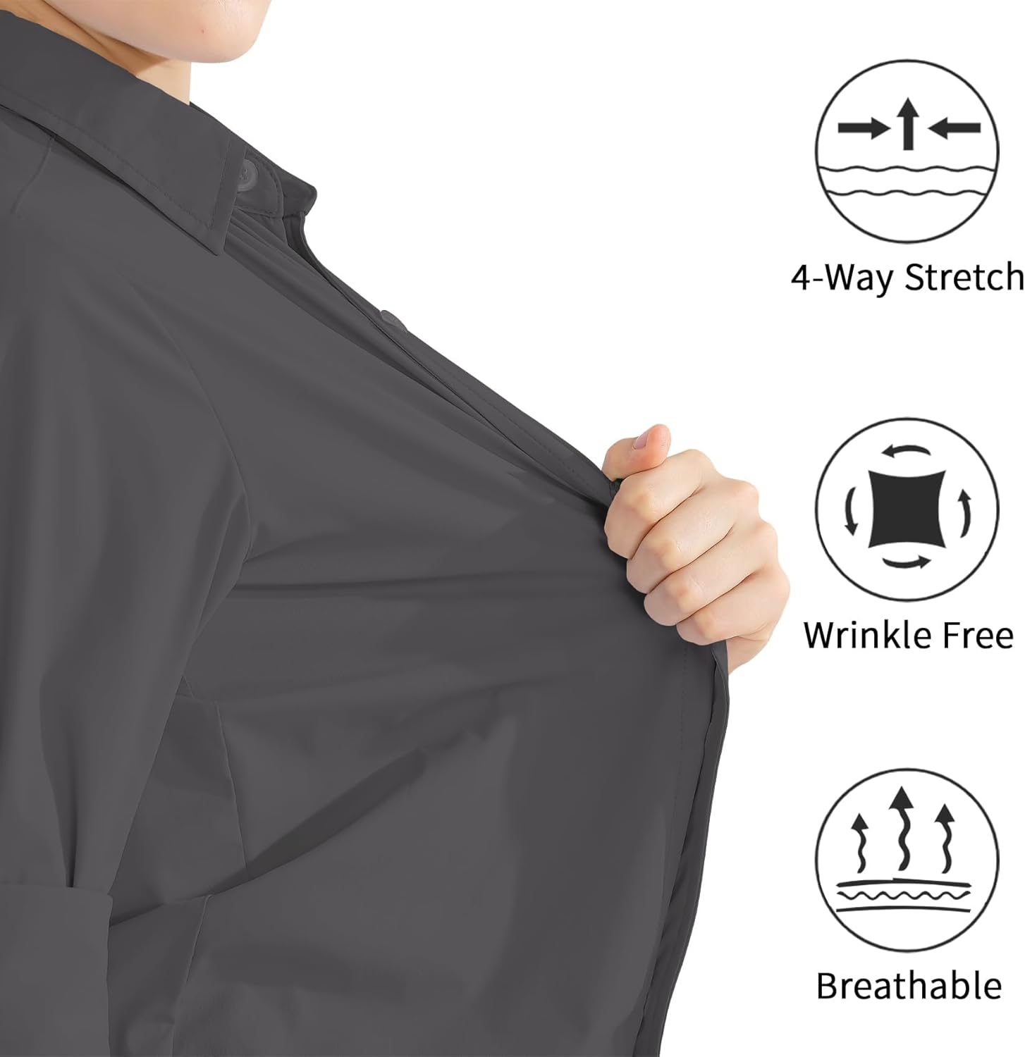 2T-16Y Boys' Stretch Long Sleeve Button Down Toddler Dress Shirt Wrinkle Free Oxford Uniform Shirt with Chest Pocket - Image 2