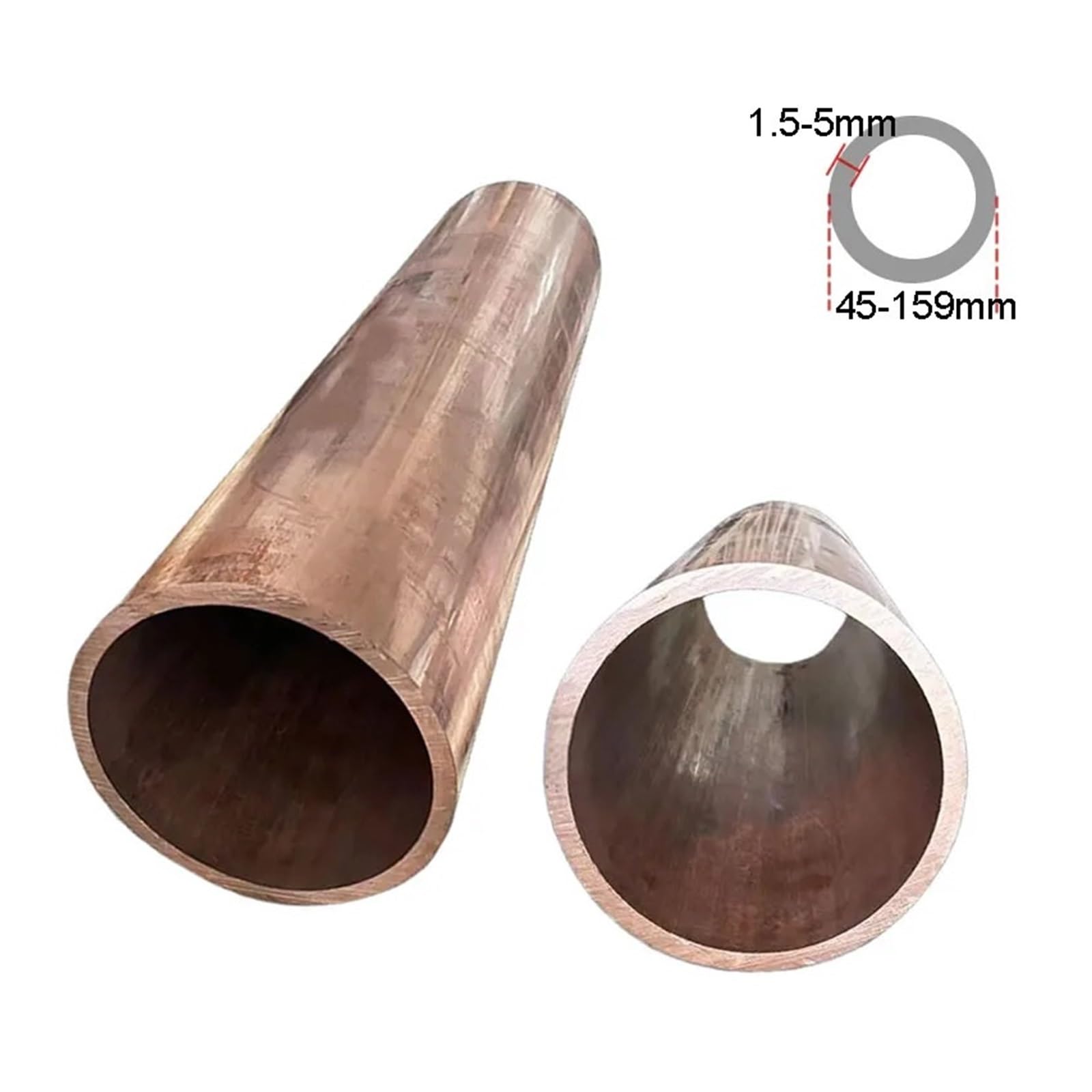 Longitud del tubo de cobre de la tubería recta del calibre grande T2 45-159m m OD 100m m(OD70 ID65mm)
