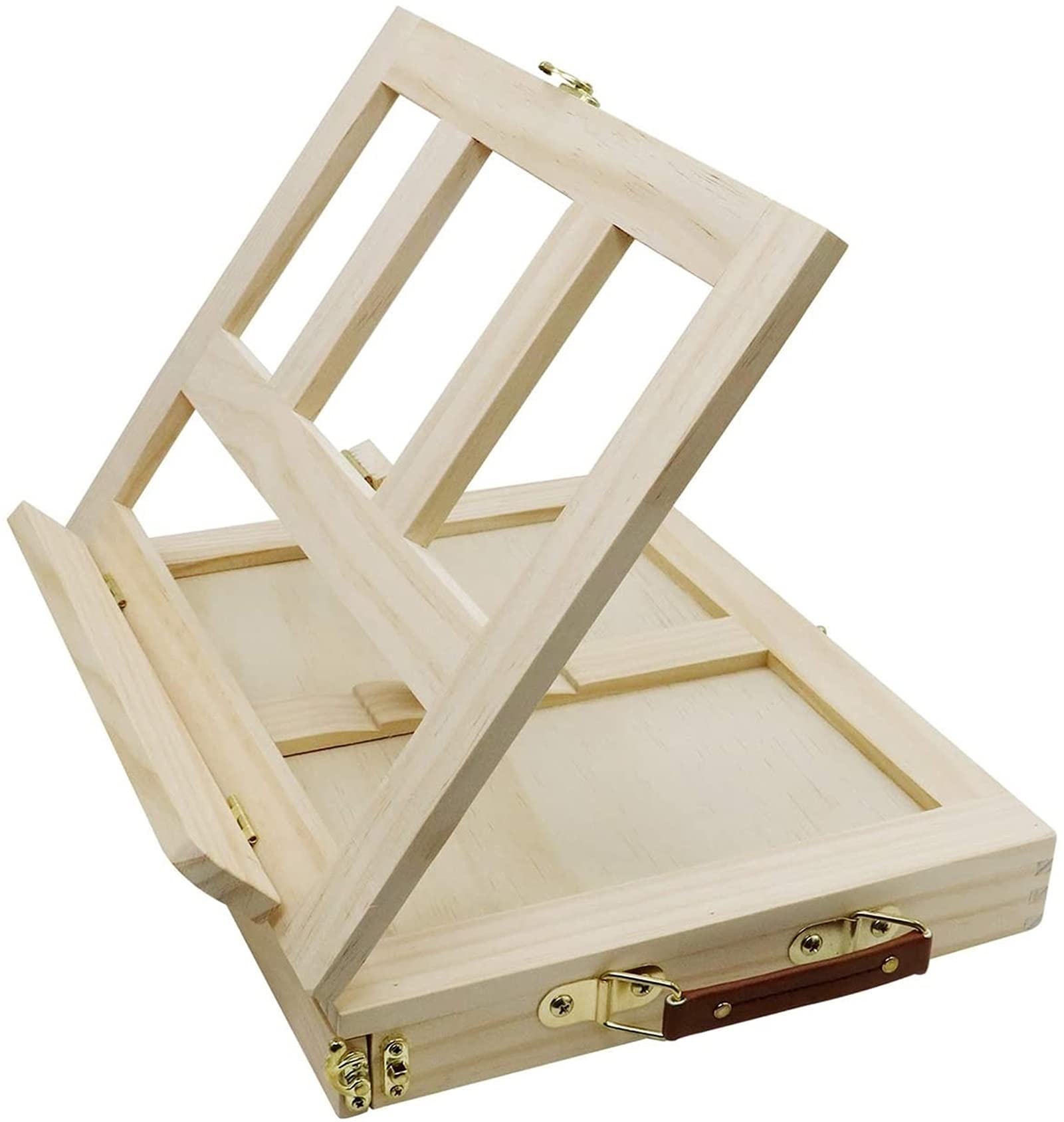 Tabela Sztaluga Zestaw Art Materiały do ​​rysowania i szkicowania, Przenośne Desktop Drewniane Sketchbox Malowanie Schowek, Regulowany Artysta Top Deska z płótnem, farba akrylowa, dla dorosłych dzieci