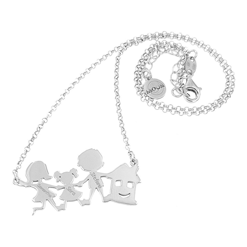 Collana con la tua Famiglia in argento 925. Incisioni gratuite.