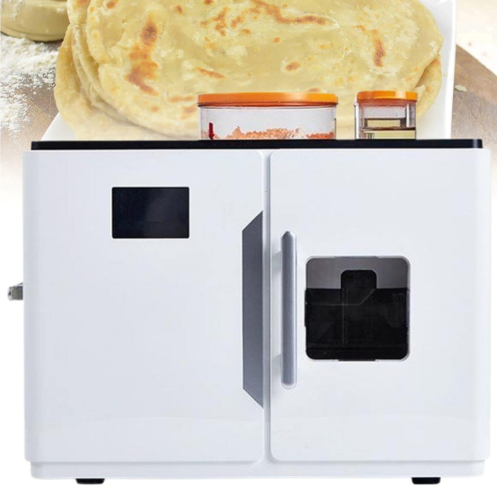 Zykuosus Fully Automatic Flatbread Maker with Smart Touch Screen, One-Key Operation For ces per Batch, Ideal Roti, Chapati, Tortilla, Pancake, and Pita Bread Preparation