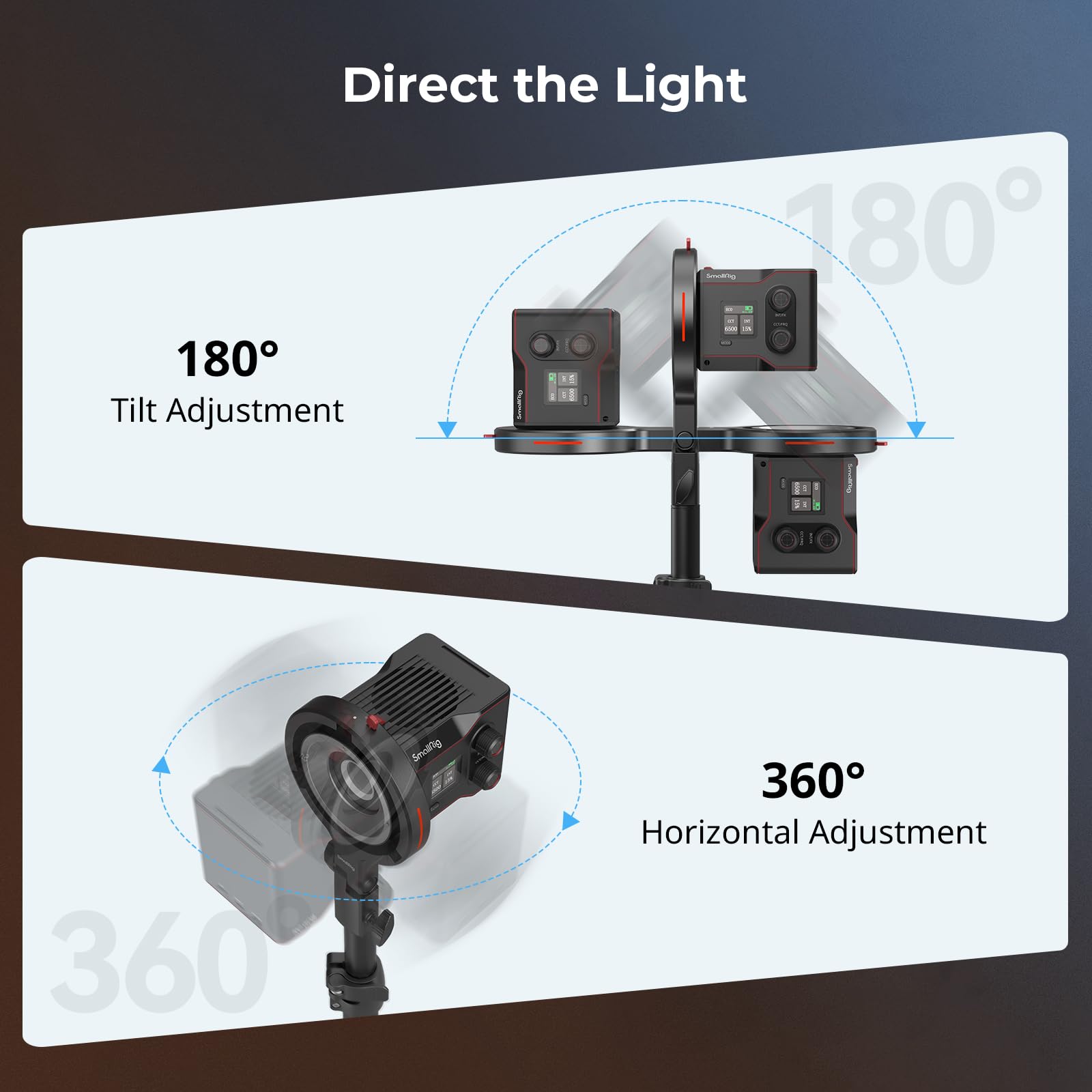 SMALLRIG Support Bowens, Adaptateur d'Anneau de Vitesse Softbox pour SMALLRIG RC 60B COB Lampe Vidéo, Compatible avec Les Accessoires Standard de Montage Bowens, 1,5 kg Capacité de Charge - 4476