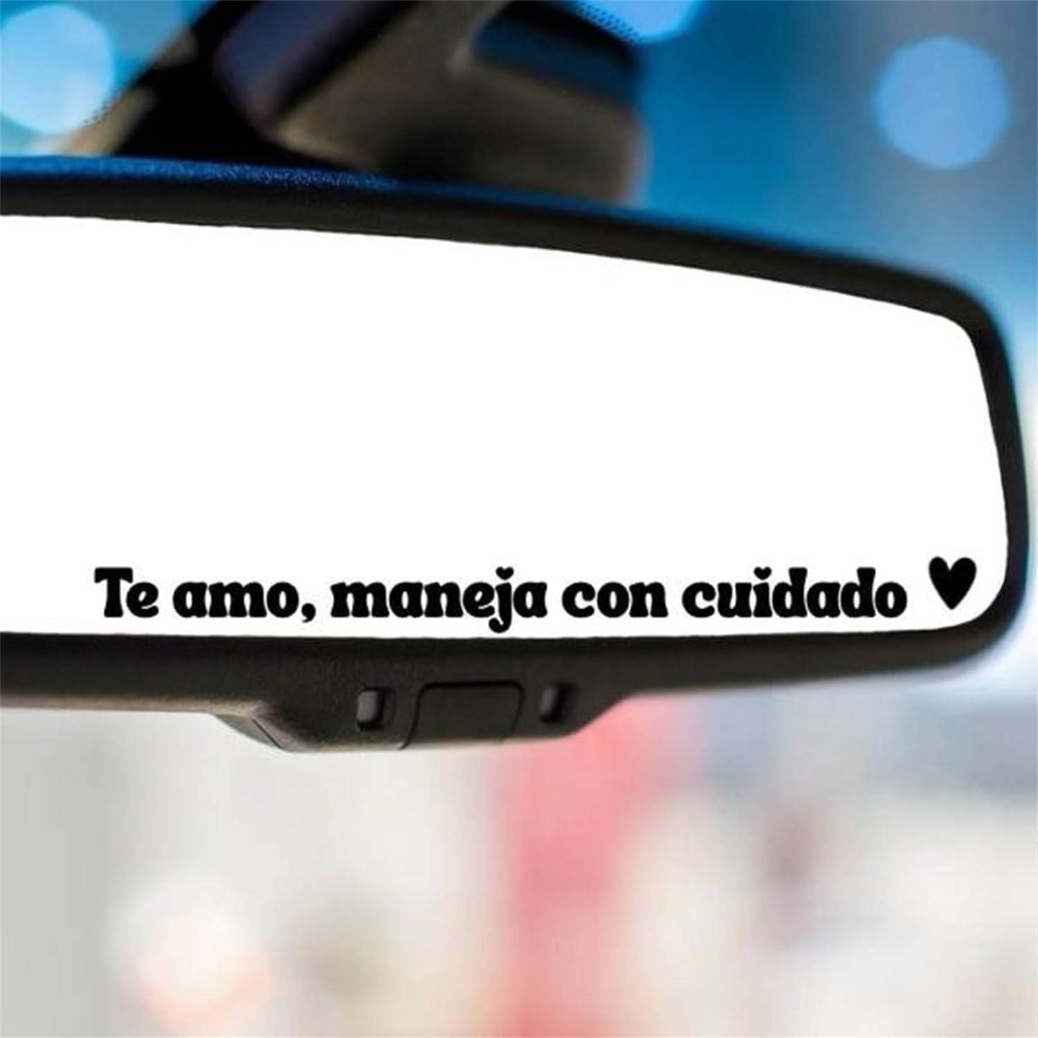 Calcomanías inspiradoras Te amo maneja con cuidado para espejo retrovisor impermeable ventana coche negro 5 unidades