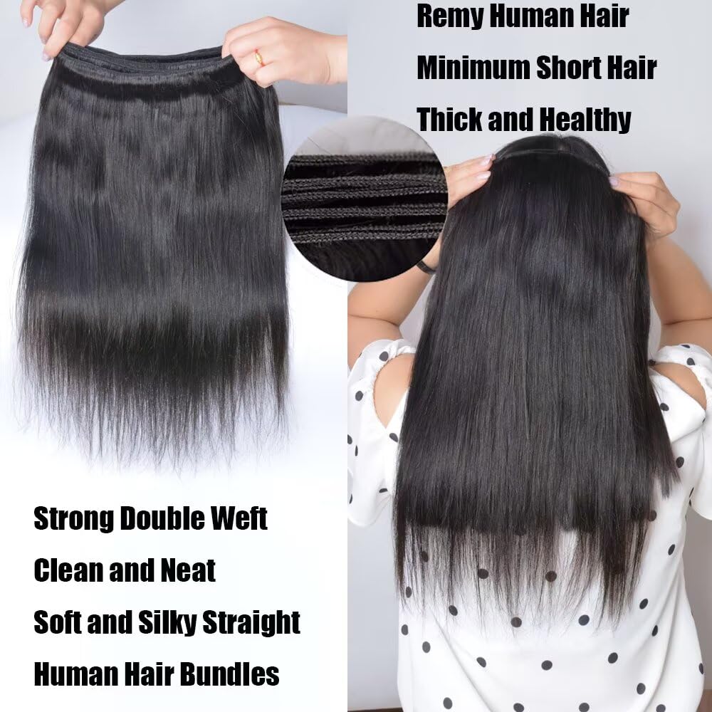 Brazilian Hair Straight Wave 3 Bundles 22 24 26inch 14A Human Hair Weave Bundles Natural Color Virgin Straight Wave Human Hair Extensions
