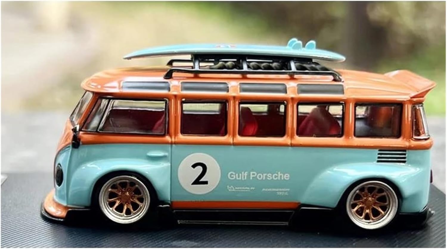 Scale car Model 1:64 for T1 Van RWB Wide Body Station Wagon Car Model Die-cast Alloy Car Model Put in Display Cabinet Suitable for Display(Orange)