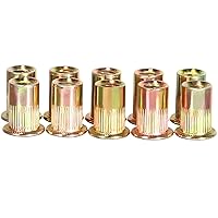 Vista 7 de DICASAL - Juego de tuercas de remache, 200 piezas M3 métricas de cabeza plana roscada, kit de tuercas remachables de acero al carbono chapado