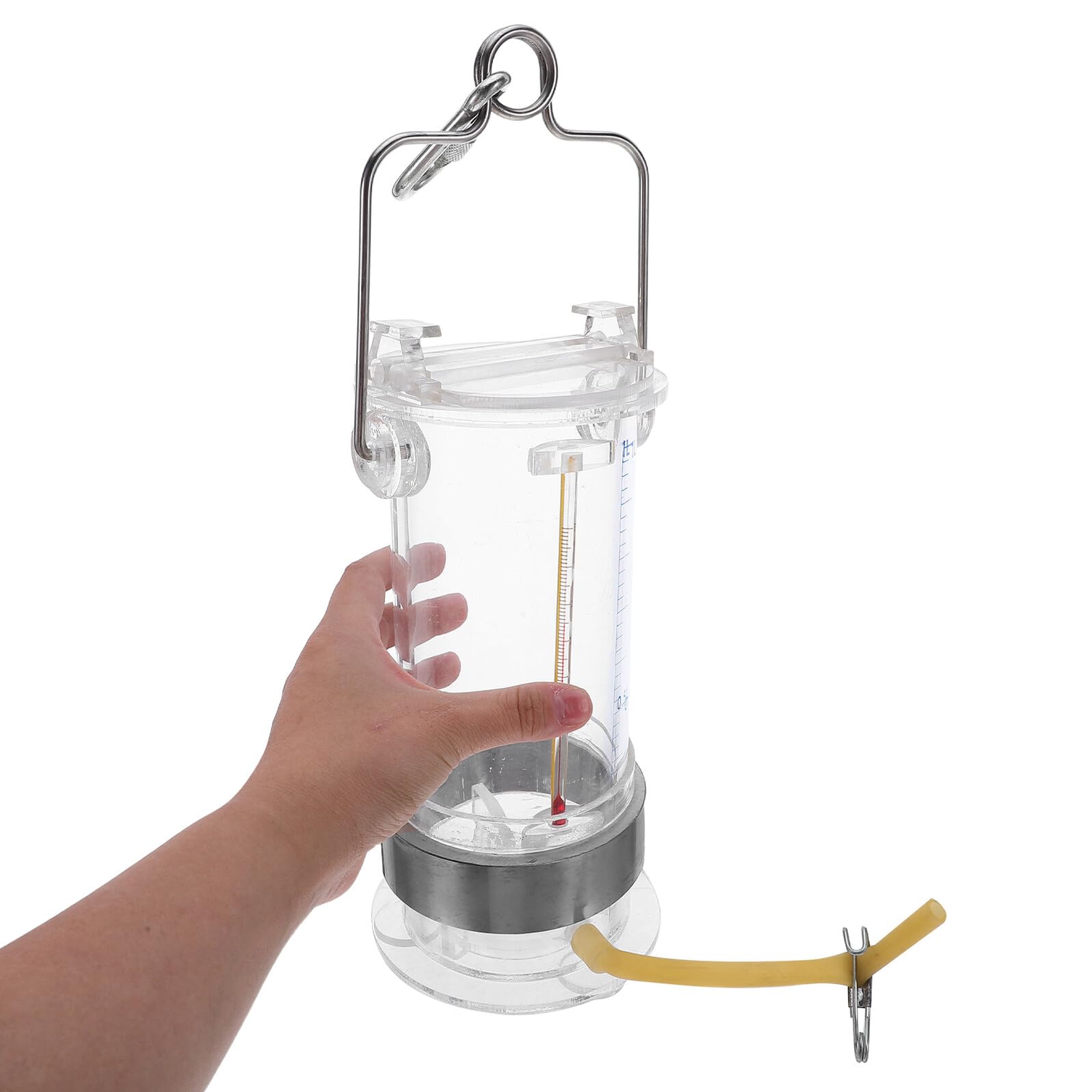 Muestreador de Agua Marina 1l Portátil de Acero Inoxidable y Acrílico | Análisis de Ríos, Lagos y Estanques, Equipo Científico para Investigación Acuática, Cuerda Color Aleatorio