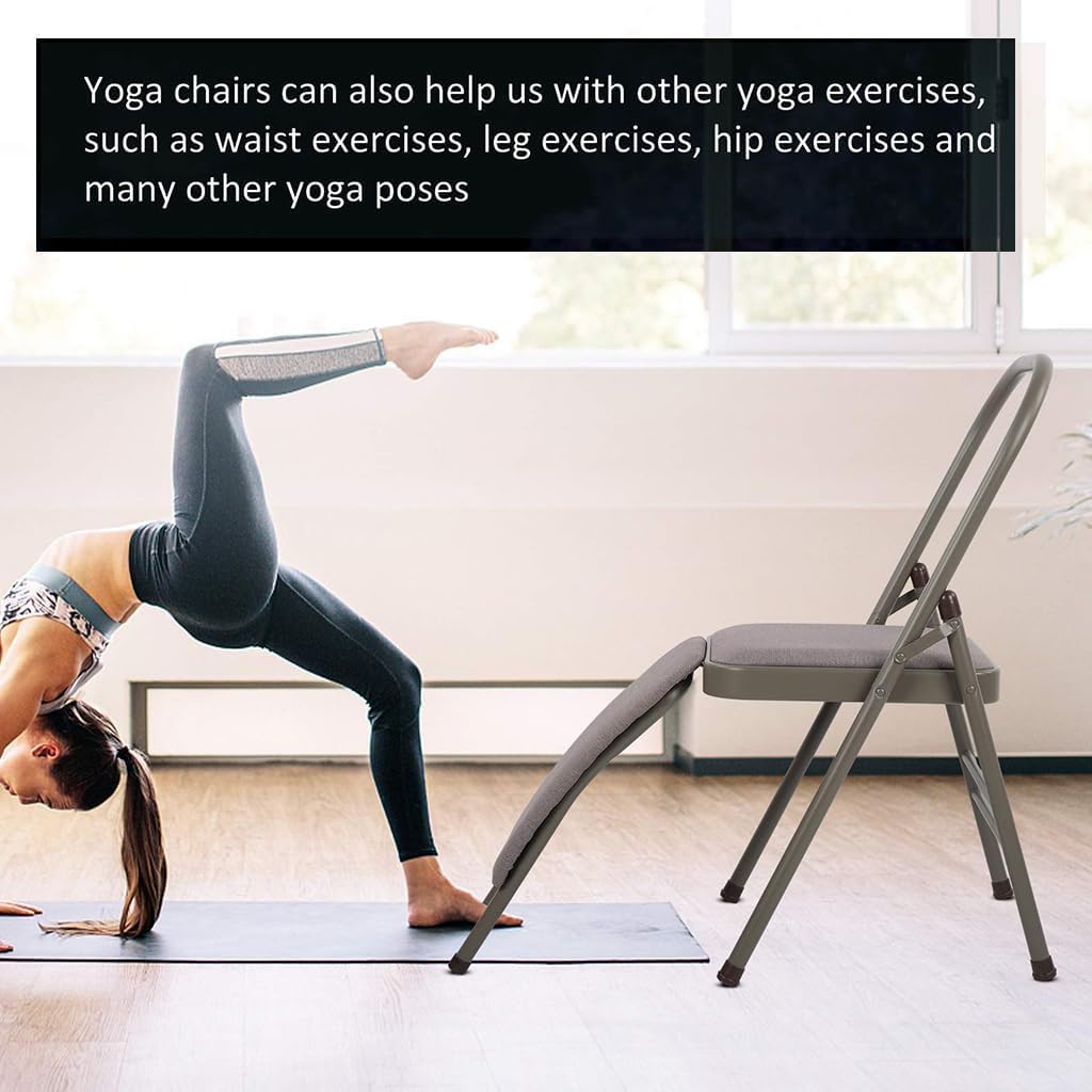 Sedia da yoga con supporto lombare, sgabello multifunzionale con cuscino rimovibile per pilates e inversioni, sedia per yoga assistita per una migliore postura e allineamento