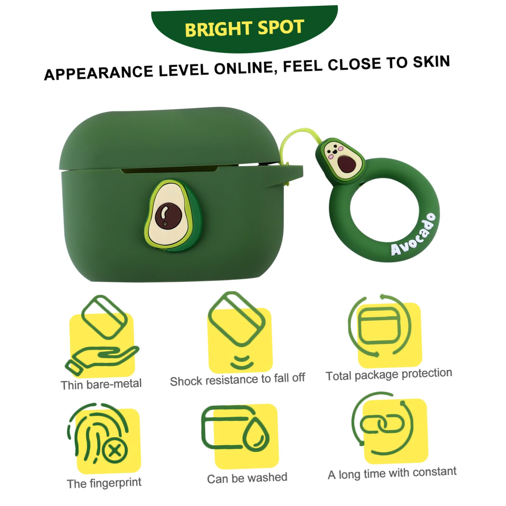DOITOOL 3 Piezas Caso Auriculares Caja Auriculares Moda Funda para Gel Silicona Cubierta La Caja Carga Fruta Pro2 Envase Gel Sílice