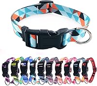 Vista 15 de Love Dream Collar de perro resistente con hebilla de liberación rápida ajustable con patrones geométricos florales para perros pequeños, medianos