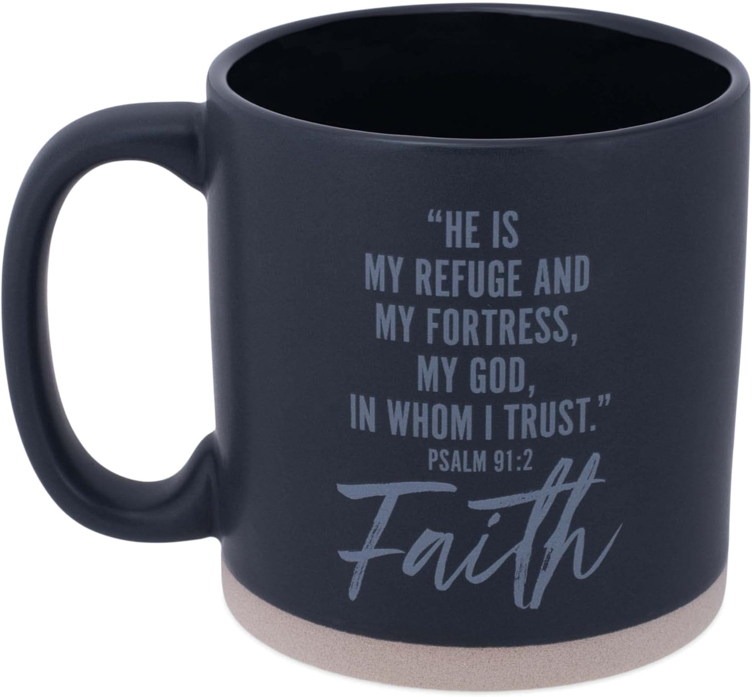 Lighthouse Christian Products Faith Double-Sided Verse Black 16 Ounce Ceramic Mug