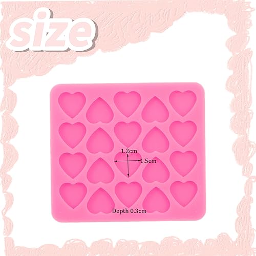 Miniatura 2 de Molde de silicona de resina de corazón, 20 mini corazones, molde de fundición de resina epoxi para hacer joyas y colgantes, bricolaje en forma de