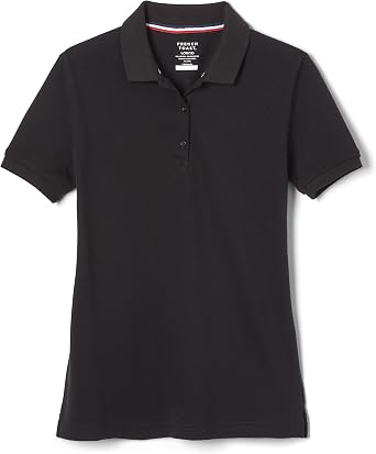 French Toast Womens Juniors Short Sleeve Stretch Pique Polo Shirt