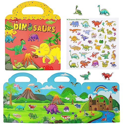 Libri adesivi riutilizzabili per bambini, libri adesivi rimovibili per bambini da viaggio per bambini di 3 4 5 anni ragazze ragazzi regali di compleanno giocattoli educativi di apprendimento