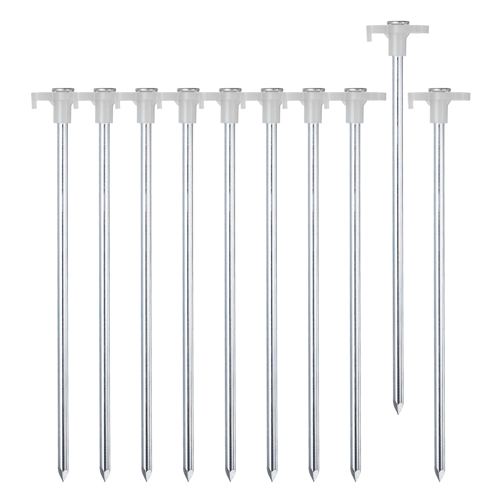 sourcing map Robuste Zeltheringe, 25,4 cm, rostfreie Metall-Heringe, Camping-Heringe, Erdspieße, Zeltspieße, Baldachin, Anker für Garten, Wandern, Plane, Baldachin, Unterschlupf, Grasland, leuchtend