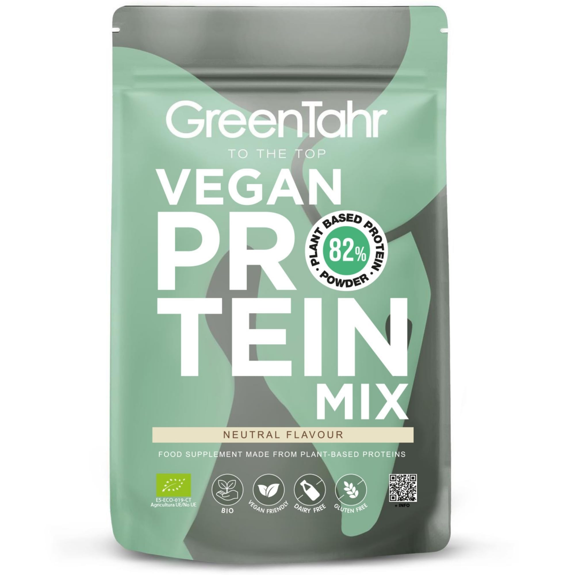 Green Tahr Proteine Vegane in Polvere Bio Gusto Neutro 750g. 82% Proteine Vegetali ONA.Ingredienti: Piselli, Riso e Canapa. Integratore Massa Muscolare Senza Zucchero Aggiunto, Lattosio né Glutine