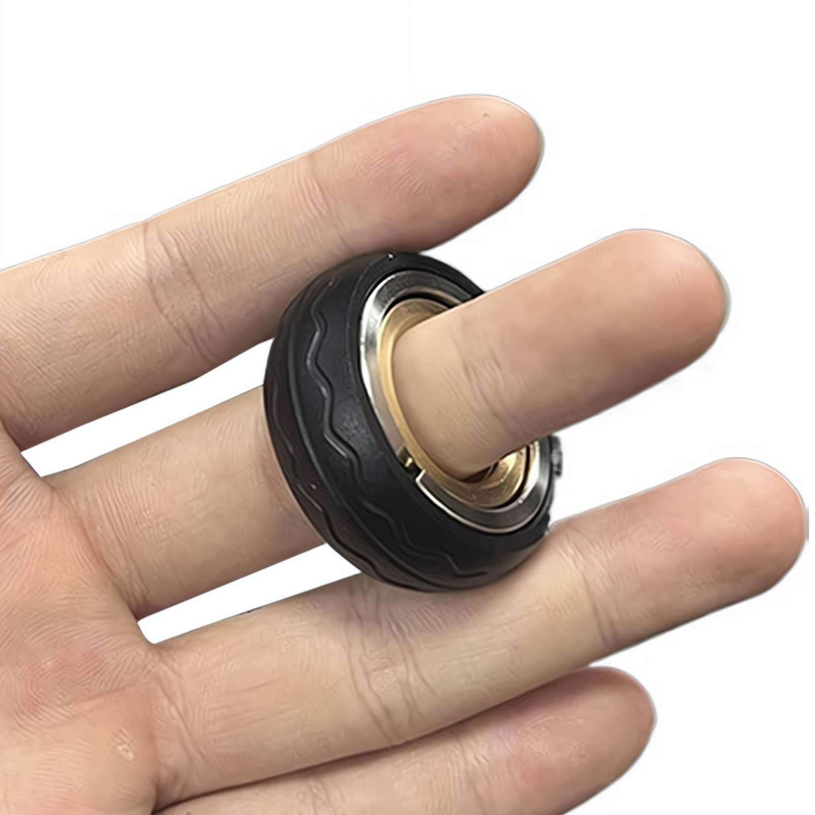Stainless Steel Magnetic Fidget Spinner Ring – 1.3" Anxiety Relief EDC Toy for Adults, Smooth Spinner Ring for Focus & Stress Management, Minimalist Men's Jewelry