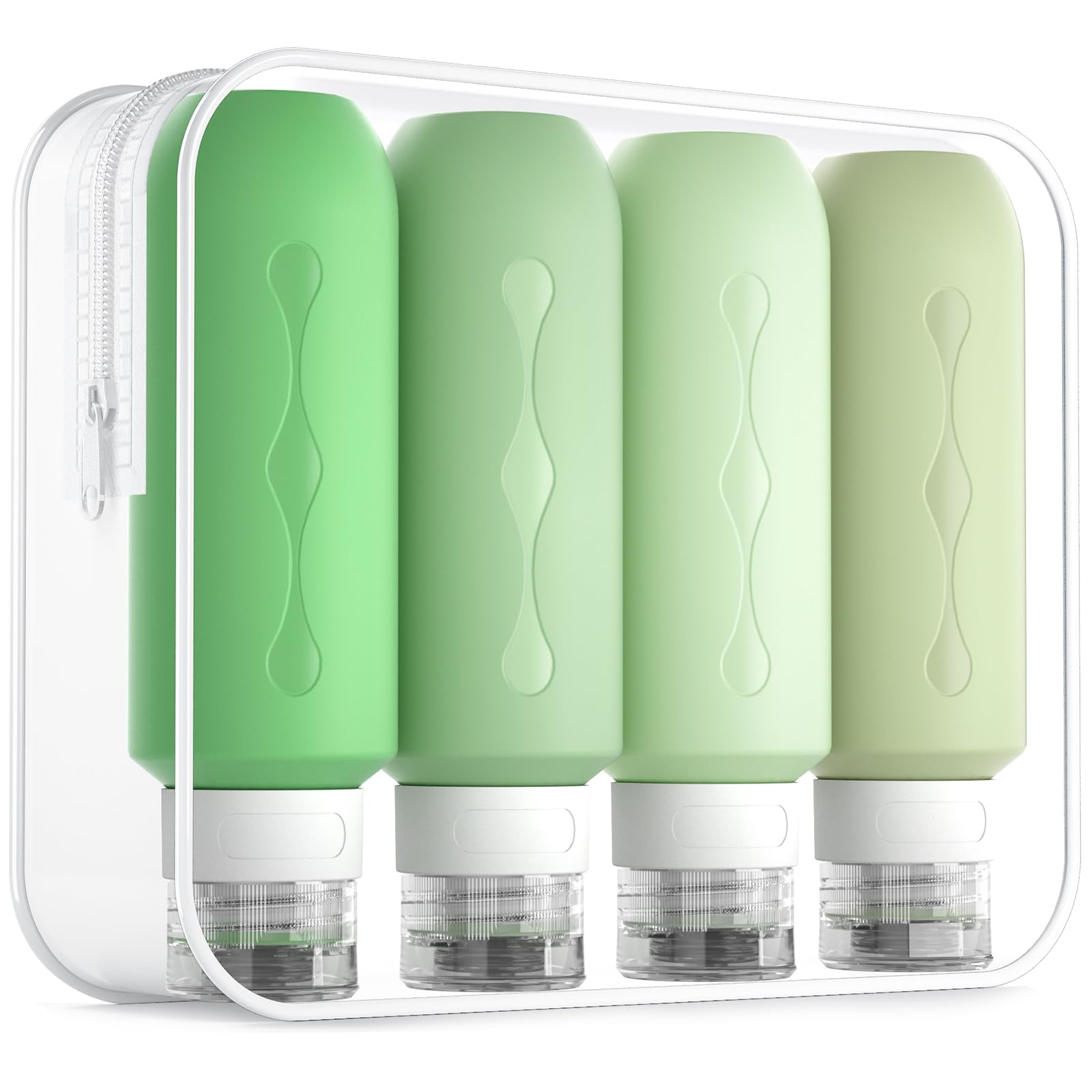 Gemice Travel Bottles for Toiletries, Tsa Approved Travel 6oz Size Containers with Clear Bag, BPA Free Leak Proof Travel Tubs Refillable Liquid Travel Accessories for Cometic Shampoo Lotion