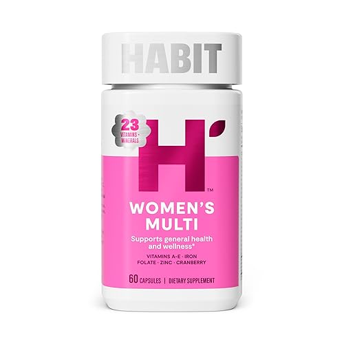 Habit Womens Multi Supplement (60 Capsules) - New Look, Supports General Health & Wellness, 23 Essential Vitamins and Minerals, Fruit extracts, Folate, Iron, B12, Biotin, Non-GMO (1 Pack) - 1 Pack