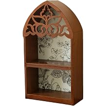 Victorian Styles Wood Floating Display Shelf with Intricate Pattern Multilayer Crystal Home Decors Accent Unique Gifts