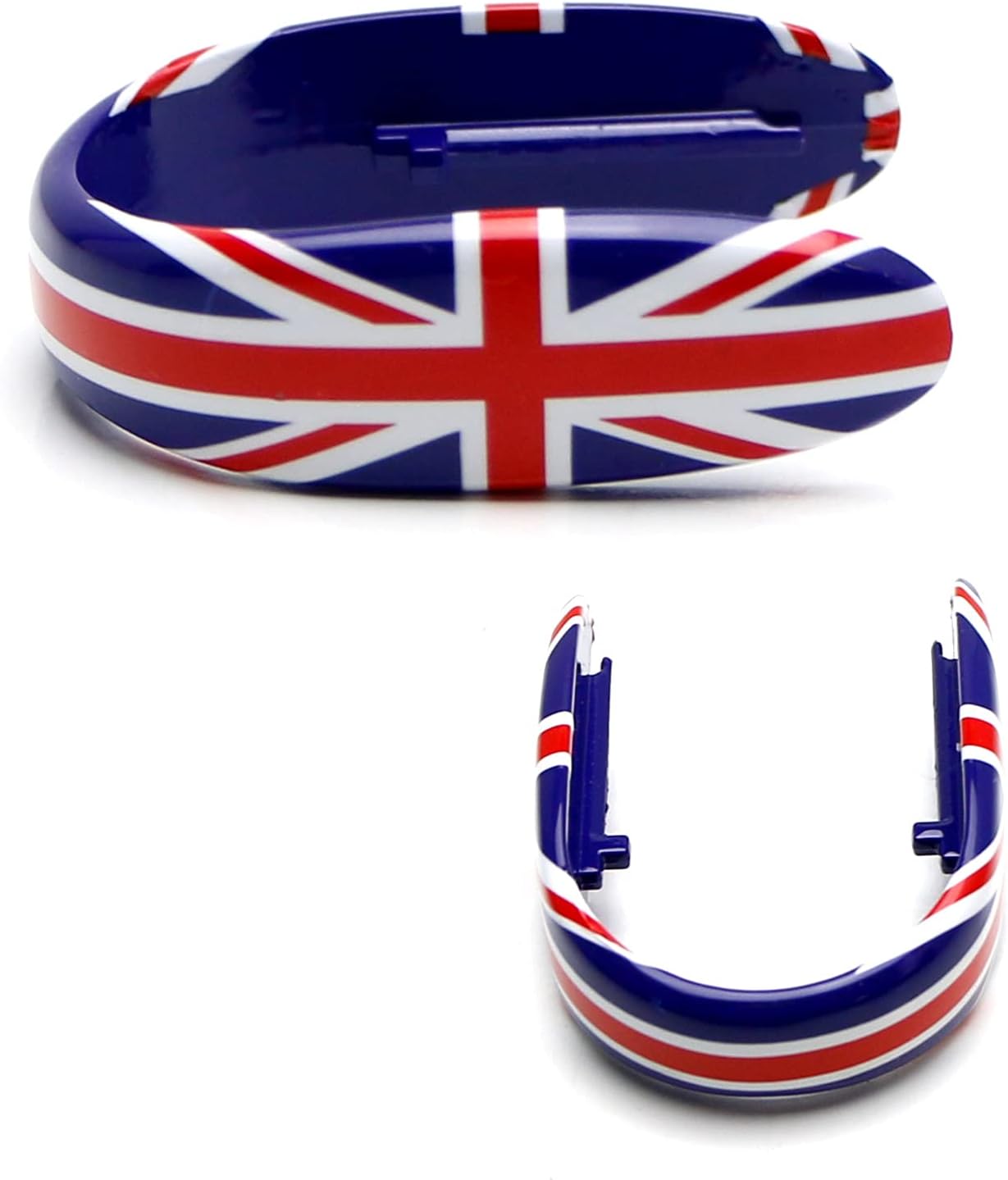 iJDMTOY Slim Size Red/Blue Union Jack UK Flag Style Key Fob Cover Compatible with Mini Cooper 3rd Gen F55 F56 F57 F54 F60 Smart Key Fob