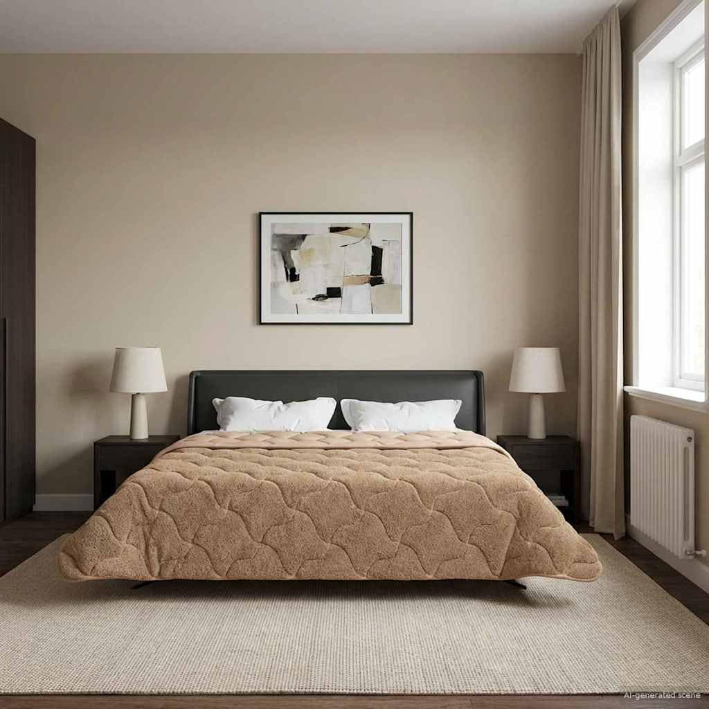 Edredón de invierno de 200 x 220 cm de microfibra y forro polar de peluche, edredón transpirable con relleno suave, manta lavable para dormitorio, habitación de invitados, hotel y camping