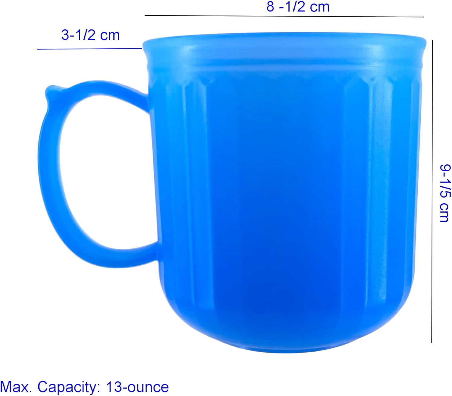 Plastic Coffee Mug 4 set Microwave and Dishwasher Safe - BPA Free Reusable Cups 13 oz - Unbreakable Thick Wall Bulk Coffee Mugs for Kids Kitchen Home Outdoor Camper Nautical - Image 5