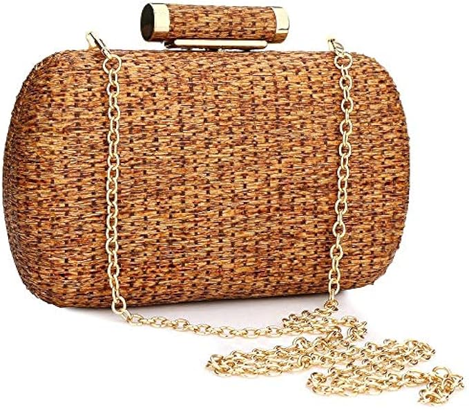 YYW Straw Clutch Purse for Women Wedding Hand-Woved Evening Straw Handbag Party Wedding Summer Beach Bag Wicker clutch