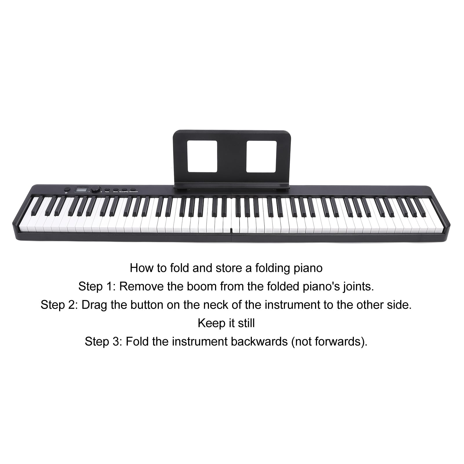 Piano plegable, material de policarbonato premium, 88 teclas, teclado electrónico, portátil para principiantes, con pedal de pie, bolsa de viaje, para uso en interiores y exteriores