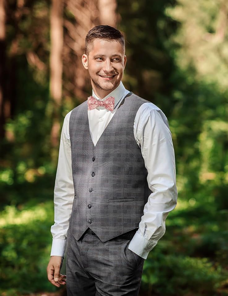 Image of Alizeal Mens 2pcs Floral Pattern Bow Tie Set