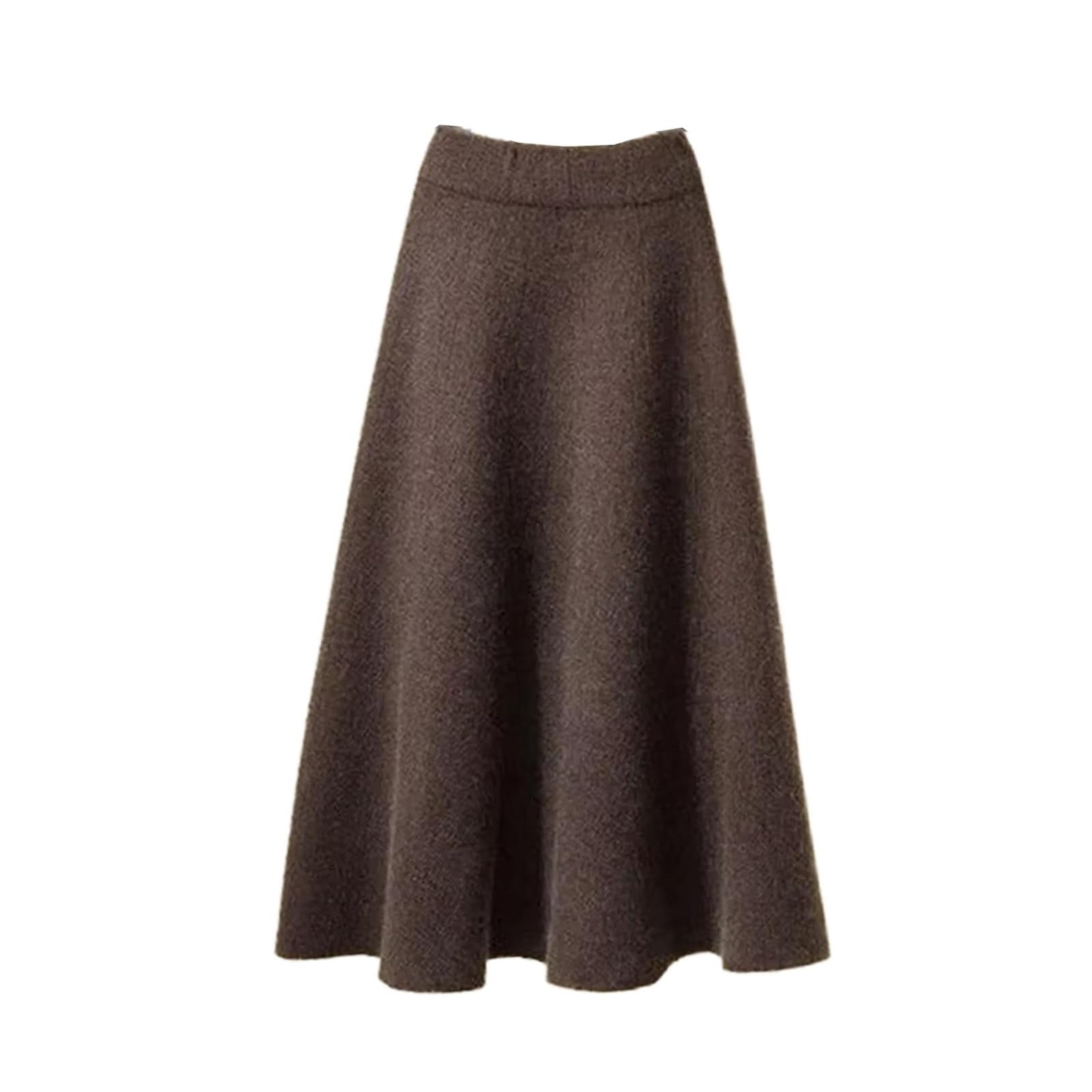 Gonna lunga da donna in maglia, linea ad A,con elastico in vita alta casual
