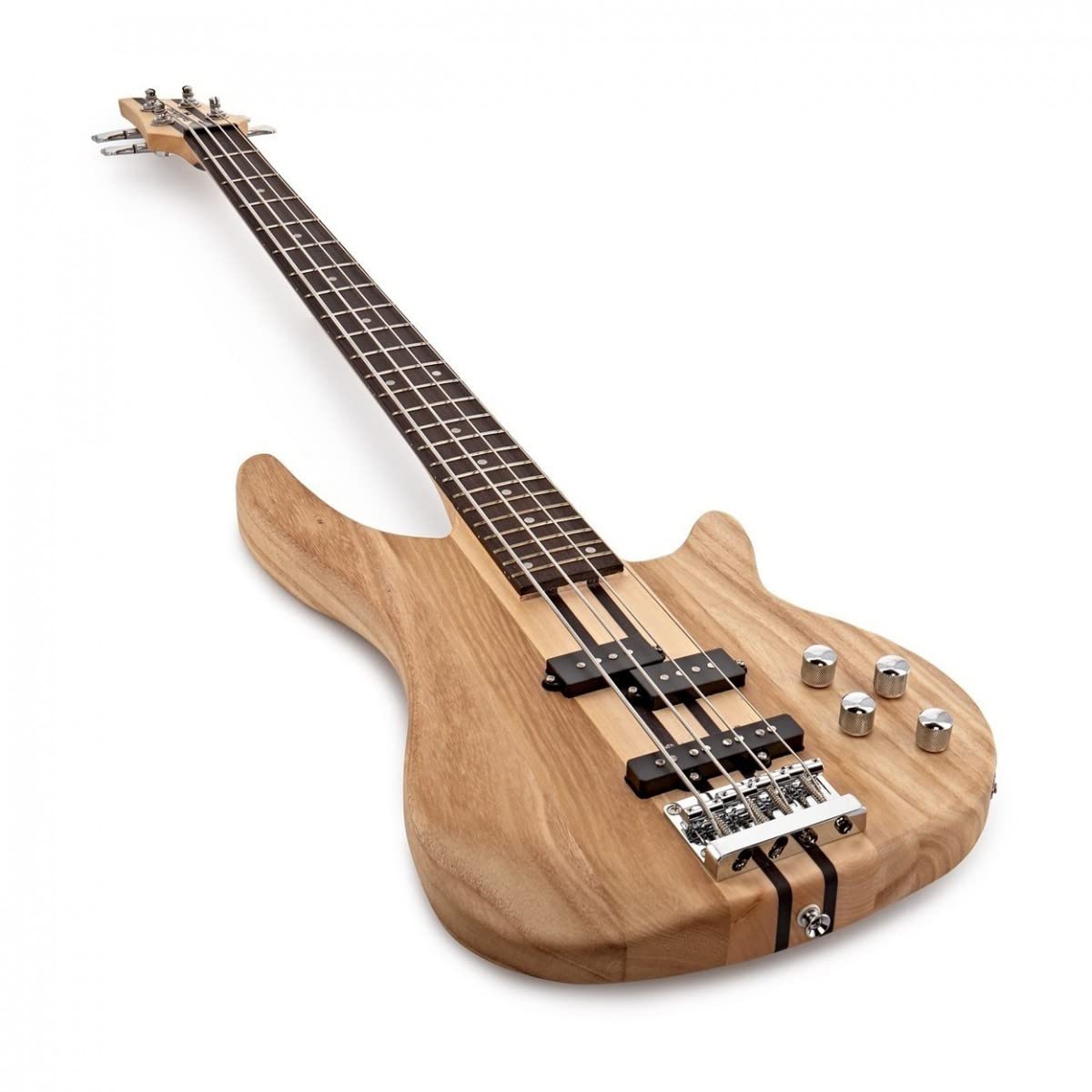 Guitarra de bajo eléctrico Neck Thru 4 cuerdas Chicago de Gear4music | Diseño neck-through para un sustain excelente, tono versátil para todos los niveles, pastillas single y split coil