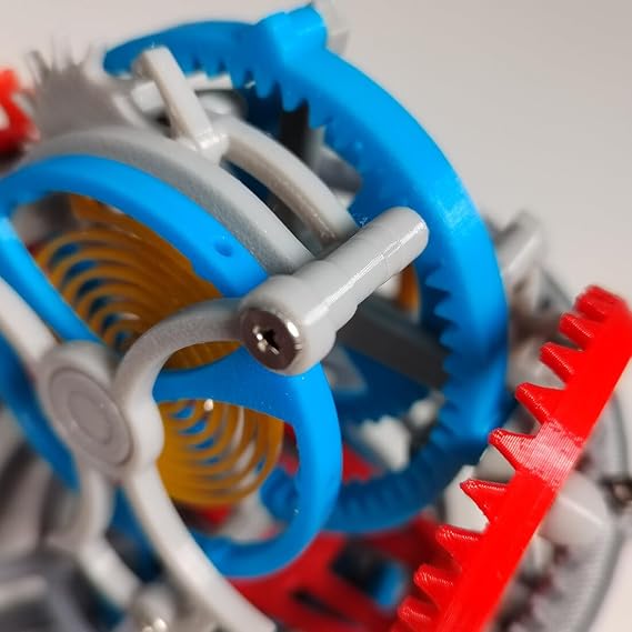 3D Printed Tourbillon Imitation Clock Movement, 3D Printed Puzzle Tourbillon Kit Mechanical DIY 3D Plastic Assembly Model Kit for Adults, Ornament Crafts Desktop Gifts