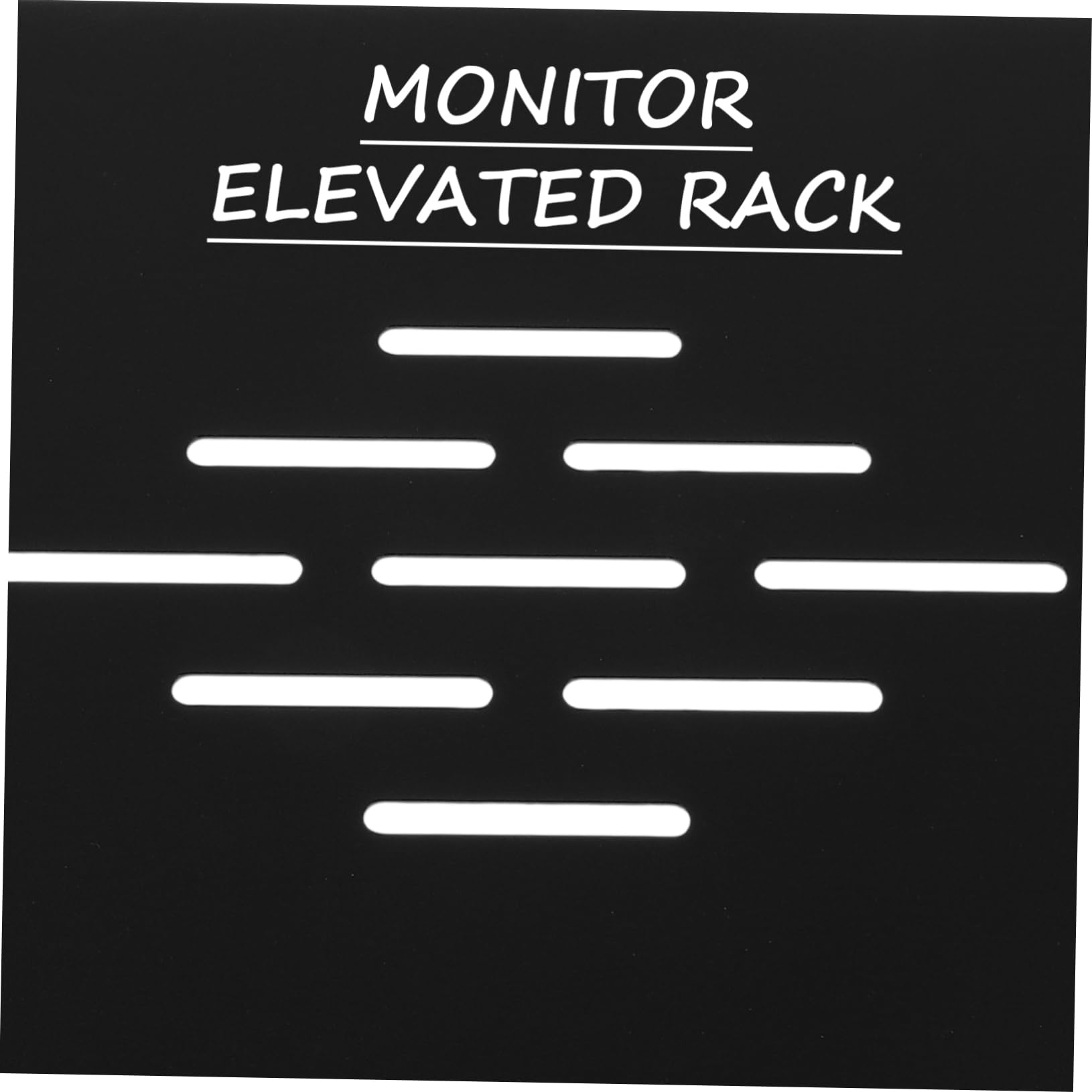 Alzatina per Monitor in Acciaio Nero, Supporto Ergonomico da Ufficio | Design Multifunzionale, Stile Minimal Moderno, per Postazione Desktop, Compatto e Ordinato