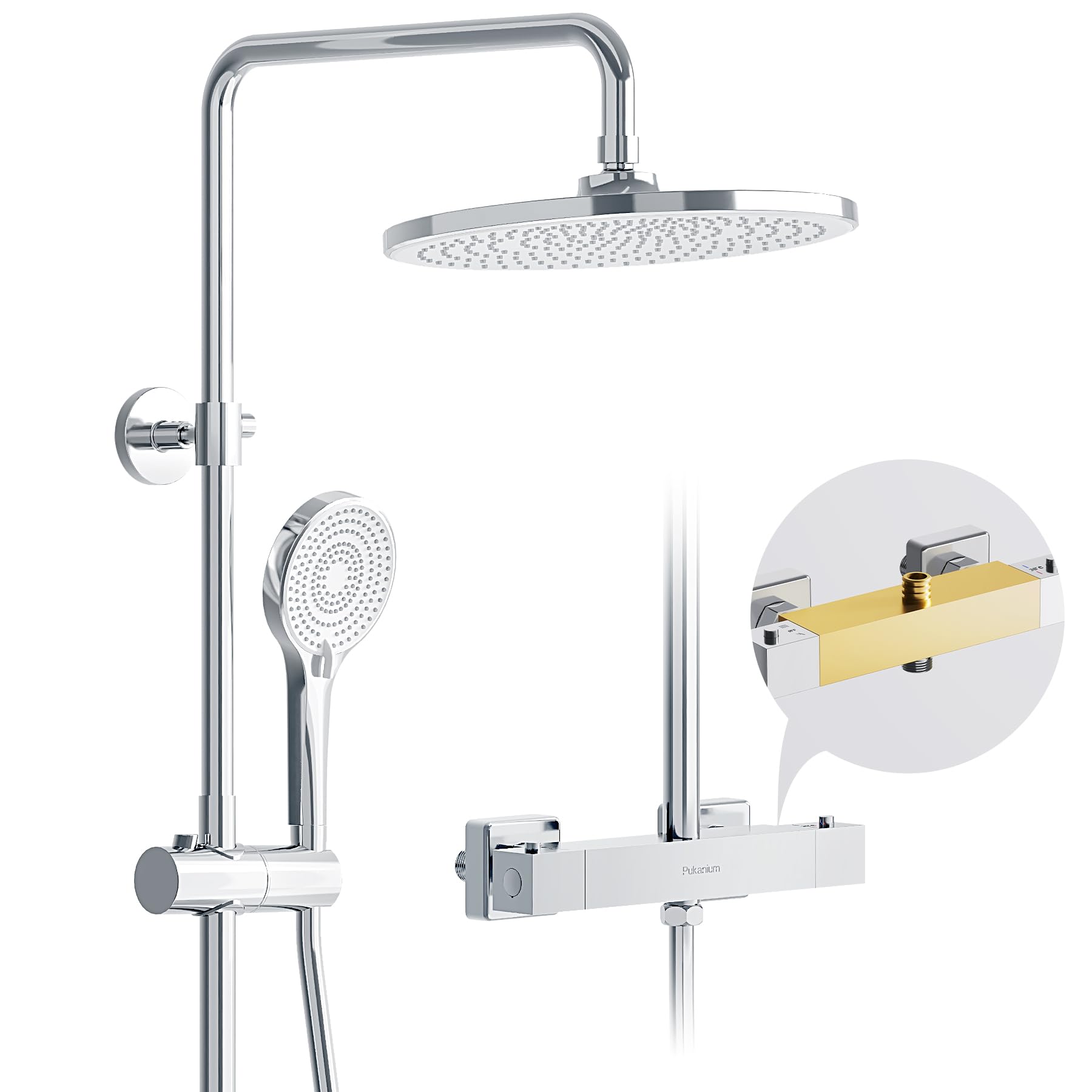 Pukanium Silver Toilet Roll Holder With Phone Shelf, Screw-In Wall Mounted Toilet Paper Holder, 304 Stainless Steel Tissue Holder, Rustproof Multifunctional Bathroom Storage Dispenser
