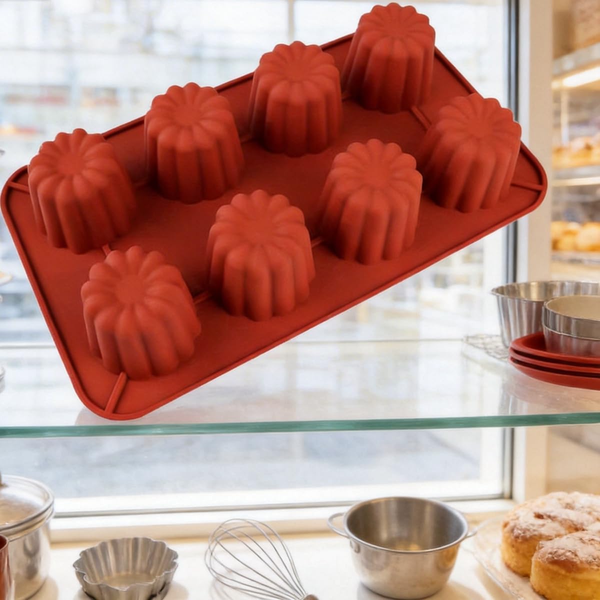 mostsom Molde de silicona para tartas, mousse, moldes de chocolate de cilindro alto para pasteles, brownie, pudín, postre, pastelería, helado, gelatina (cilindro B con 8 cavidades)
