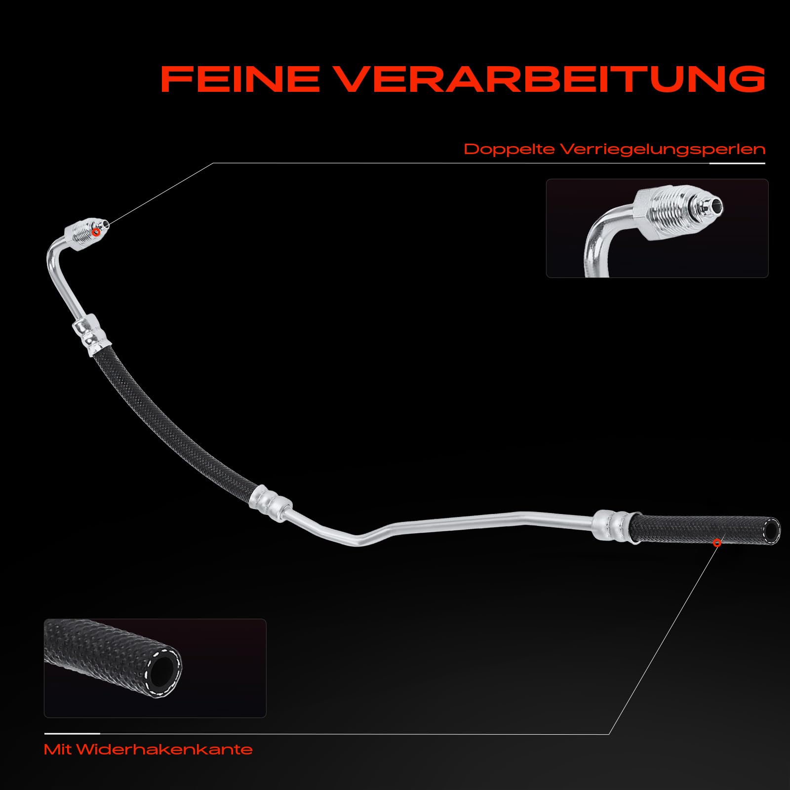 Frankberg Servolenkung Schlauch Druckschlauch Kompatibel mit A1 2010-2015 Ibiza IV 2008-2015 Toledo IV 2012-2019 Fabia II 2006-2014 Polo 2001-2009 Replace# 6R1423893H