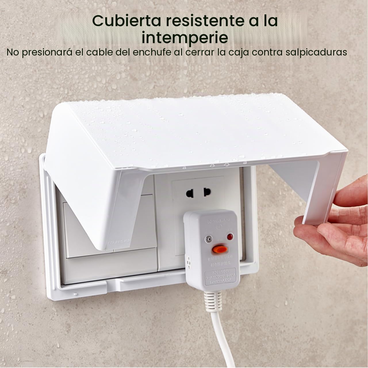 POPETPOP Tapa Adhesiva Para Enchufe Doble Caja De Enchufe Impermeable Con Cubierta Protectora Resistente a Salpicaduras Para Cocina Baño Y Sala De Estar Instalación Fácil