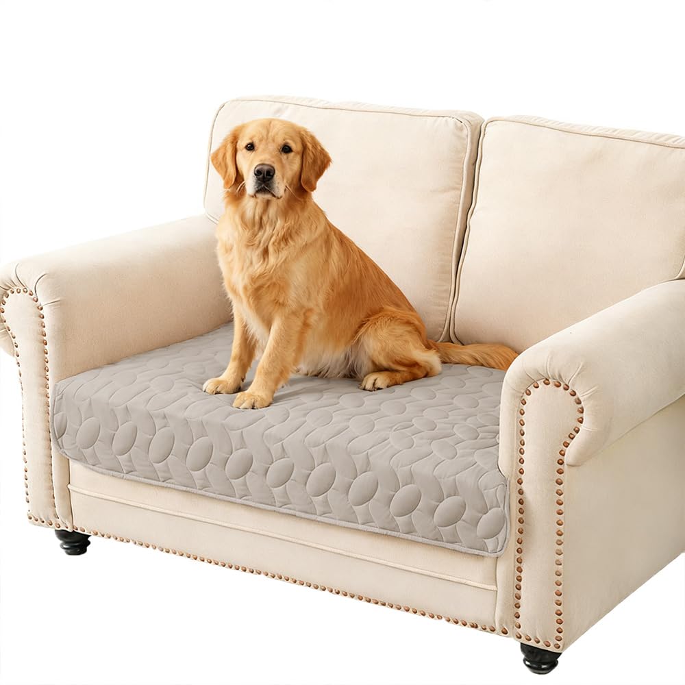 Ameritex Waterproof Pet Bed Cover Anti-Slip Dog Bed Blanket for Sofa and Furniture Waterproof New Pattern Design (Khaki, 30x53 Inch (Pack of 1))