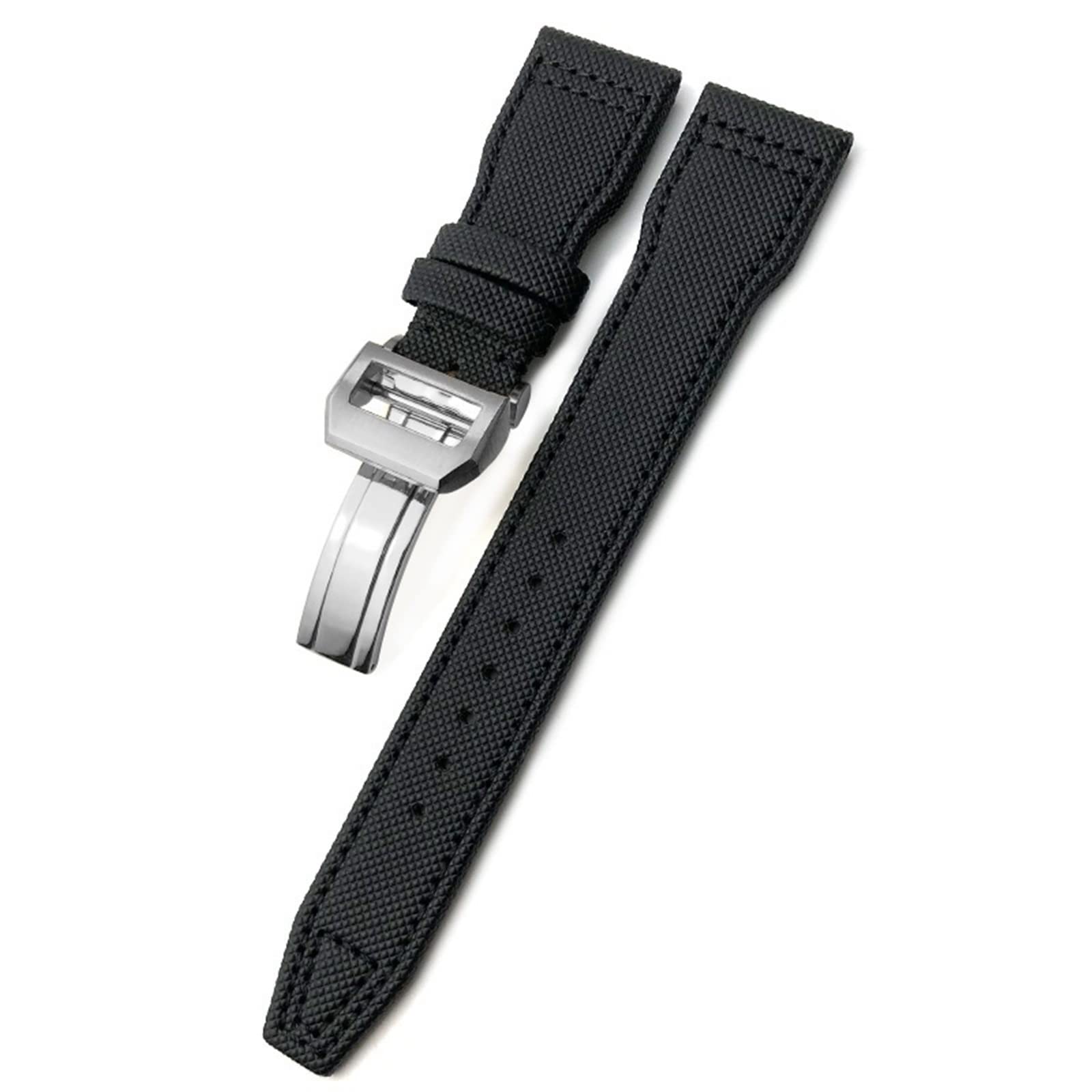 Tkany nylonowy pasek do zegarka 20 mm 21 mm 22 mm składana klamra paski do zegarków pasujące do IWC Pilot Mark Portugieser Portofino