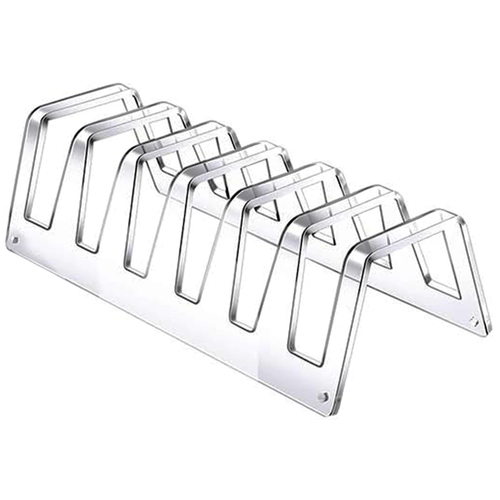 Hsioluted Dinnerware Display Stand Acrylic Plates Holder with 6 Slots Setting Plate Rack for Showcasing Dinnerware for Showcasing
