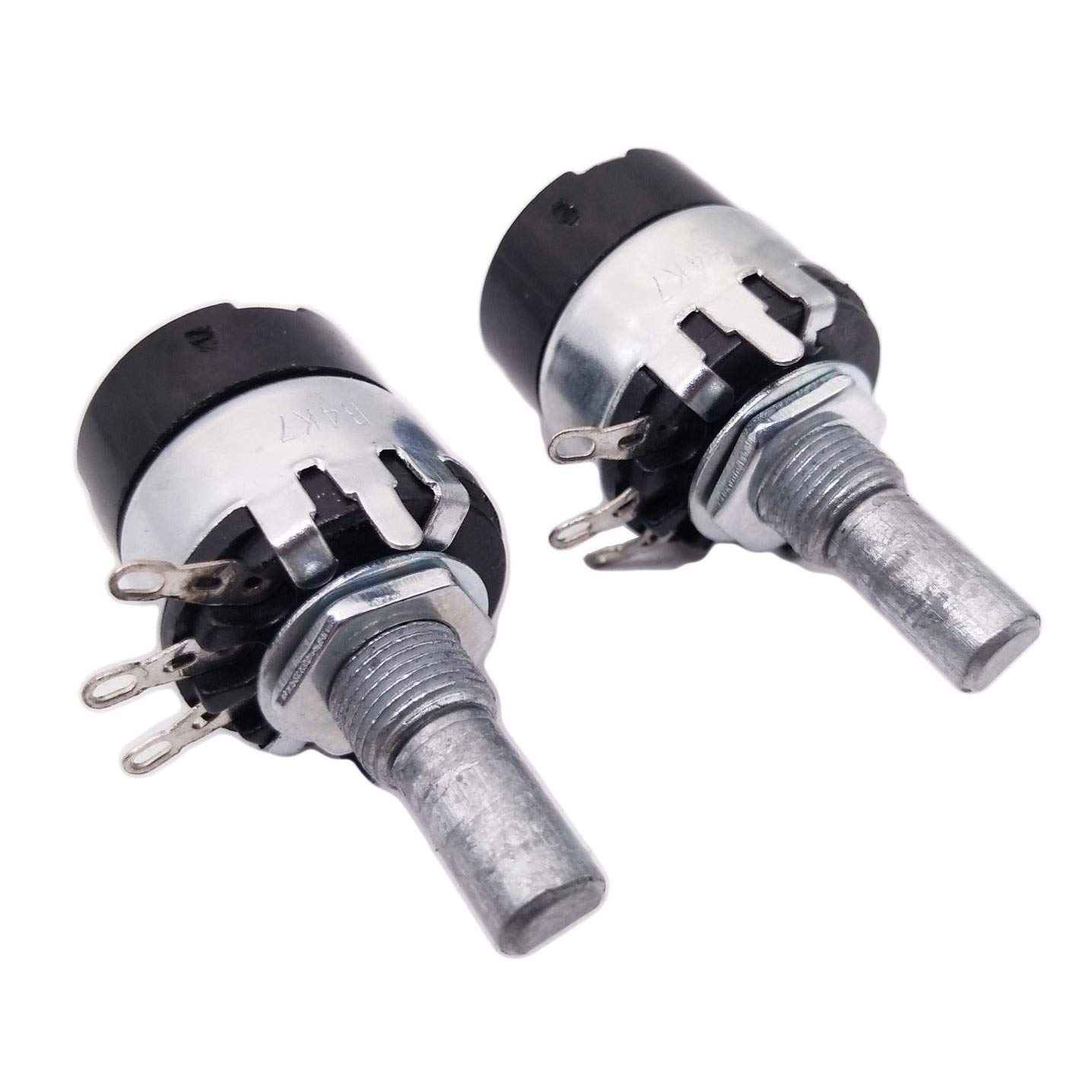 CGjiogujio 5pcs 4.7K ohm B4K7 Linear Potentiometer ON/Off Switch